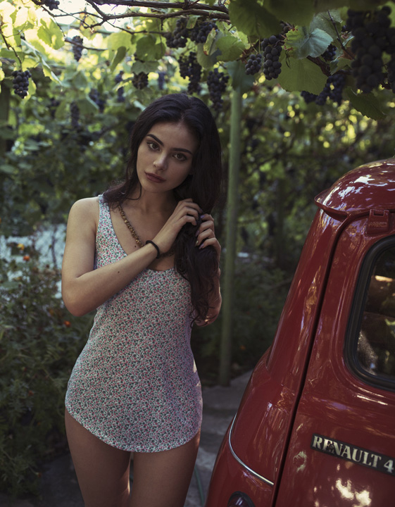 Girl next to renault